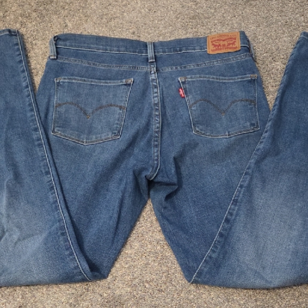 Levi's Medium Blue Straight Leg Jeans with Signature Back Pockets